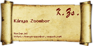 Kánya Zsombor névjegykártya